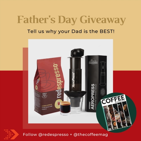 WIN for Fathers Day with Red Espresso! - <p>Celebrate your cappuccino buddy and WIN this epic prize for your Dad this Fathers Day!

WHAT CAN YOU WIN?

1 x Ground Rooibos 1kg pack

1 x @aeropress Coffee Maker

1 x latest issue of The Cof...</p>