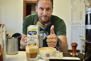 Thumbs up! Whew, no pressure Mr. Barista!