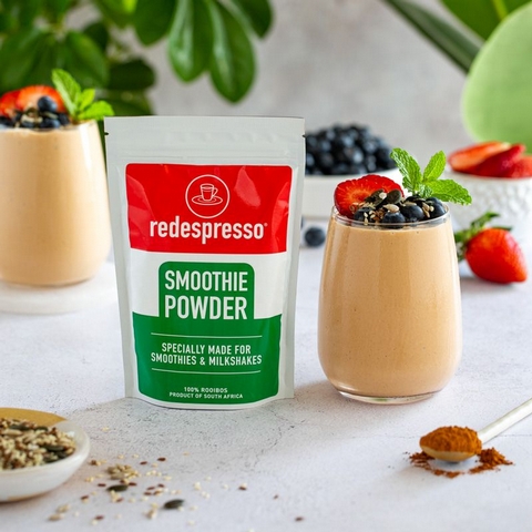 Recipe: Smoothie Power with Red Espresso - <p>The new Red Espresso® rooibos smoothie powder packs a huge, healthy punch. Just adding one teaspoon to your daily smoothie gives you an incredible boost of antioxidant magic.





red e...</p>